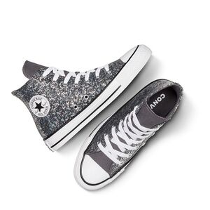 Converse All Star Girls Size 6 Black Glitter High Top Shoes